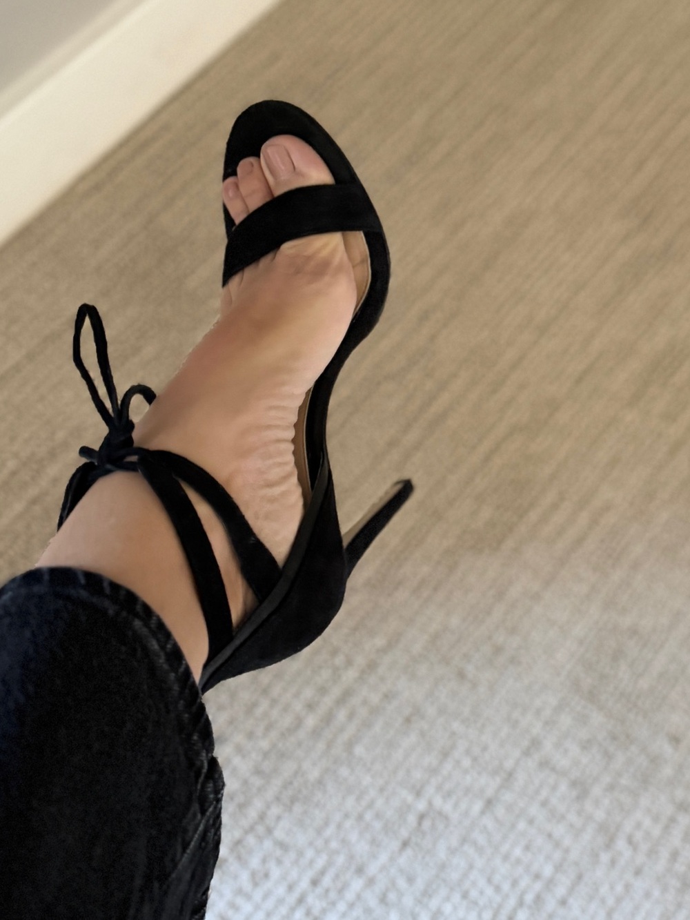 Gianni Bini Black Strappy Mid-Heel Sandals